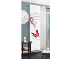Home fashion Butterfly Tenda a Pannello, Poliestere, Fucsia, 245 x 60 cm