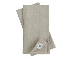 Linen & Cotton Set Di 4 Tovaglioli In Stoffa RUSTICO, 100% Lino Lavato - Beige/Naturale (42 x 42cm)