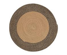 Tappeto Rotondo di Luta Naturale Tappeti Fibra Juta, Intrecciato a Mano per Soggiorno Camera da Letto, Decorazione Salotto Motivo Moderno Fatto A Naturale Tappeto Crema(marrone1,45x45cm)