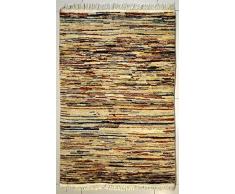 etnico - Tappeto Gabbeh con nodo singolo, 88 cm x 116 cm, motivo simmetrico