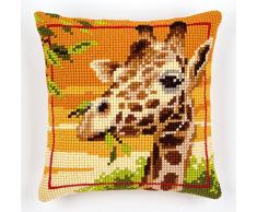 Vervaco - Cuscino a Punto Croce, Motivo Giraffe, Multicolore