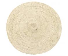HAMID Iuta Tappeto Alhambra Avorio, Tappeto di Iuta Naturale Rotondo Tappeti 100% Fibra di Iuta, Intrecciato a Mano, Tappeti per Soggiorno, Sala da Pranzo, Camera da Letto, Corridoi, (100x100cm)