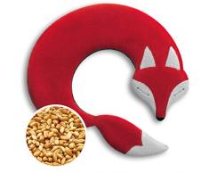 CUSCINO RISCALDABILE Leschi per la pancia e la schiena/Per collo, cervicale e coliche dei neonati/Per microonde, con semi di grano/Noah la volpe, rosso nero