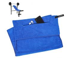 LIAMERHE Asciugamano in Microfibra Morbido Asciugamani Sportivo con Scomparto a Cerniera Ultraleggero Asciugamano Palestra mit Fissaggio 120x50cm per Uomini e Donne (Blu)