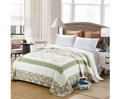 100% Cotone Trapuntato Copriletto Getta Alta qualità Ricamato Patchwork Trapunta Coperte Plaid Morbido Condizionatore dAria Lenzuola Letto 230 * 230 Cm Facile da Pulire