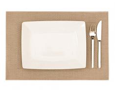 Set da Tavola Elegante e Durevole - Tovaglietta Americana 45 x 30 cm in Plastica Intrecciata (Oro), Set di 4 Pezzi, Lavabili