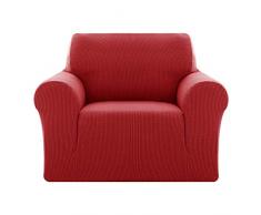 Deconovo Copridivano 1 Posto Elasicizzato Fodera Protettiva Divano Copripoltrona con Braccioli per Soggiorno Rosso