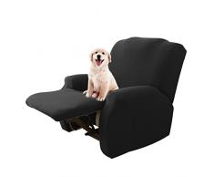 Lydevo Copripoltrona Relax Reclinabile Universale,Copripoltrona 1 Posto Reclinabile con Tasche,Copripoltrona Elasticizzato Relax Lavabile Rimovibile,Fodere per Poltrona Relax,Nero