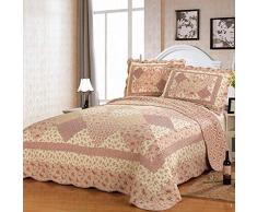 Trapuntina Copriletto Trapuntato Trapuntino Matrimoniale Trapunta Estiva Singolo Copriletto Trapuntato Patchwork 3 Pezzi,68