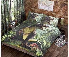 T Rex Double Quilt Set Copripiumino Letto 2Â p/Cases Dinosaur Bedding Dino Jurassic