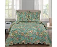 Trapuntina Copriletto Trapuntato Trapuntino Matrimoniale Trapunta Estiva Singolo Copriletto Trapuntato Patchwork 3 Pezzi,230X250CM