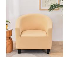 Morbuy Copripoltrona 1 Posto Elasticizzato Universale, Poltrona Club da Cocktail Chesterfield Lavabile Rimovibile Antiscivolo Copertura con Braccioli (beige)