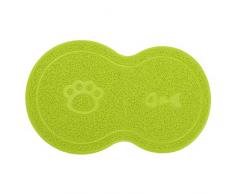 Tappetino Lettiera per Gatti Materassino,KINGCOO Impermeabile Animali Domestici Tappeto Per Toilette Gatto Tavola Stuoia Alimentare,PVC,45cm x 25cm (Verde)