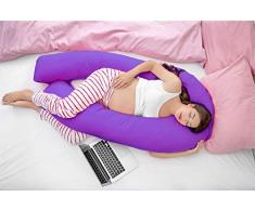 Hometex Cuscino Premaman, 50% Cotone, Viola, Pillow & Case