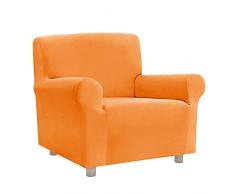 Copripoltrona Elasticizzato Universale Con Braccioli Copri Poltrona Mod.PRATIKO 1__POSTO ARANCIONE