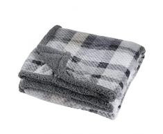 Baroni Home Coperta di Pile, Plaid Invernale Morbido per letto e divano, Coperta Matrimoniale, Colore Grigio, 150x200 cm