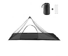 Lixada Tenda da campeggio Zanzariera con borsa per il trasporto Resistente allacqua Zanzariera Tenda esterna Tenda a rete per zaino in spalla Escursionismo Campeggio Pesca