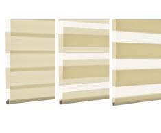 GARDINIA Doppia tenda a rullo con morsetto di fissaggio o adesiva, Doppia tenda a rullo/ Tenda a rullo con catenella laterale, Trasparente e con strisce opache, Kit di montaggio incluso, Mocca, 100 x 150 cm (LxA)