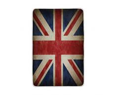 linomo - Coperta per Divano o Letto, Stile Vintage, con Bandiera del Regno Unito, per Bambini e Adulti, 152,4 x 228,6 cm