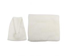 Baby Photography Puntelli Coperta, Neonato Bambino Unisex Morbido Cappello lavorato a maglia alluncinetto Costume Outfit Decor Costume Abbigliamento(bianca)