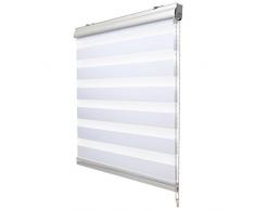 Sol Royal Tenda a Rullo Doppio Strato con Cassetta SolDecor DK9-80x220cm - Installazione Anche Senza Trapano - Bianco