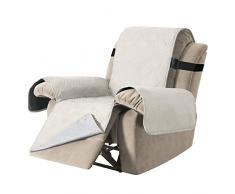 Jianyana Copripoltrona Relax Reclinabile Universale, Copridivano Impermeabile, Copri Poltrona con Braccioli e Tasche, Salvadivano Morbido Copripoltrona, 1/2/3 Posti Proteggi Divano