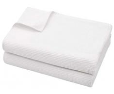 ZOLLNER 2 Asciugamani da Sauna in Piquet, ca. 70x180 cm, Bianco, Diversi Colori