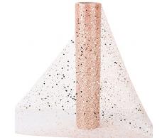 30 cm*10 m Rotolo Tulle Nastro Glitterato Tulle Bobina Paillettes Oro Rosa Decorazione per Bouquet Fiori Matrimonio Tutu Gonna Regalo Confezione Mestiere Scrapbooking Diario Tavolo Runner Fai da Te
