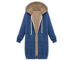 Zilosconcy Trapuntino Leggero Felpa da donna in pile con cappuccio e cerniera Giacca lunga da donna Capispalla