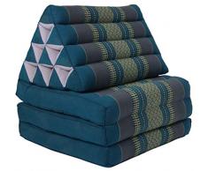 Fine Asianliving Cuscino Materasso Thailandese Triangolare 50x175x8cm Kapok Blu Cuscino Thailandese Materasso Triangolare Kapok Thai meditazione da yoga