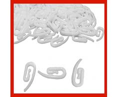 Byour3- Ganci per Tende - 101 pz Gancetti Tende Gancio Tenda Ganci per Bastoni Ganci In Plastica Bianca Per Tende arricciate per interni Tenda Per Doccia Tende Veranda (101 pezzi, Misura Universale)