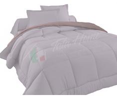 Judit Trapunta Tinta Unita Duble Face Invernale Imbottita 350 gr/mq 100% Morbida Microfibra di Poliestere Misura 1 Piazza e Mezza 220x260 cm Colore Grigio Chiaro Grigio Scuro