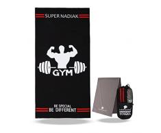 super NADIAK® Asciugamano Palestra-Asciugamano in Microfibra-Telo Microfibra Ideale per Sala Pesi,Salvietta per Sport,Fitness,Gym (Nero)