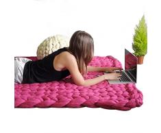 XZSBDXHH Coperta a Maglia Grossa in Lana Lavorata a Mano Coperta Calda e Accogliente Fatta a Mano allUncinetto per Divano Yoga Grande e Morbida Letto Sedia per Animali Domestici (H 60x60cm)