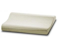 Evergreenweb - Cuscino 100% Lattice Doppia Onda per cervicale Tessuto Aloe Vera e Cotone Doppia Fodera Sfoderabile e Lavabile in Lavatrice