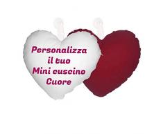 gadgeteventi Mini Cuscino a Forma di Cuore Personalizzabile con Foto Testi e Immagini Appendini San Valentino con Comoda Ventosa