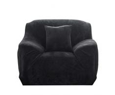 PETCUTE Copripoltrona Elastico copridivano Spessi Fodera Poltrona in Velluto Copri Poltrona Singola Elasticizzati Nero