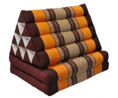 Wilai GmbH Cuscino Triangolo Thai con Piccolo Materasso 2 Pieghe, Fabbricato in Thailandia, Marrone/Arrancioni (81102)