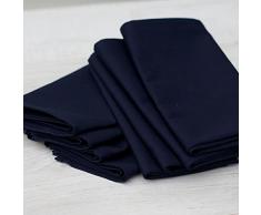 Linenme - Tovaglioli in cotone, Plain, 45 x 45 cm, 12 pz, colore blu scuro