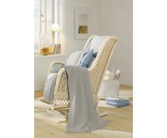 biederlack Cosy & Luxury Plaid, Lana, Silver, Singolo, 130x170 cm
