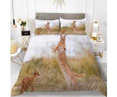 Copripiumone Matrimoniale 200x250 Caracal Verde Chiaro Microfibra Con 2 Federa 50 X 80 Cm - Copripiumino Traspirante - Adatto Per Adulti E Bambini Set Copripiumino Matrimoniale