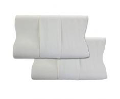 Leonardo coppia cuscini a doppia onda 70x40, altezza 11 cm cervicale memory modello Sofia, guanciale Memory per letto, federa sfoderabile e lavabile