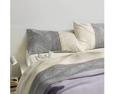 Bassetti Completo Letto Matrimoniale 100% Cotone Lenzuolo Sopra+Sotto+2Federe Dream Sultana (Tortora)