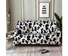 Fodere Copridivani Copridivano,Copridivano Universale Antiscivolo Elastico 1/2/3/4 Posti Nero Bianco Spot Copridivano Per Poltrona Con Protezione Antipolvere Stampata All-Inclusive, Federa 45X45Cmx2