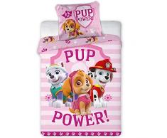Paw Patrol Biancheria da letto per bambine · 2 pezzi, cotone · rosa, rosa · PUP Power · biancheria da letto reversibile, federa 40 x 60 cm, copripiumino 100 x 135 cm