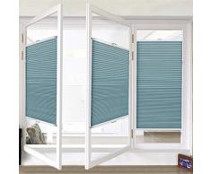 Liveinu Tende Plissettate Tenda Plissè Traslucide Tenda Oscurante Persiane con Morsetto di Montaggio Protezione dalla Luce e Ai Raggi Solari per Finestra e Porta 50x185cm Turchese