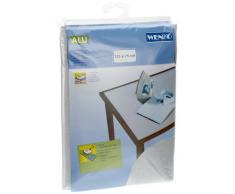 Wenko 1025111100 Coperta da stiro con trama alluminio - extra lungo, Cotone, Argento