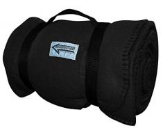 AB Coperta in Pile in Stile Esercito degli Stati Uniti per Campeggio o Picnic (200 x 140 cm/Nero)