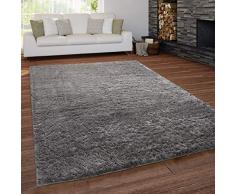 Tappeto Salotto Moderno Pelo Lungo Shaggy Lavabile Monocolore in Diversi Colori, Dimensione:140x200 cm, Colore:Grigio