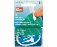 Prym-Clip e Passanti per Asciugamani in Lino, Confezione da 5, Colore: Bianco